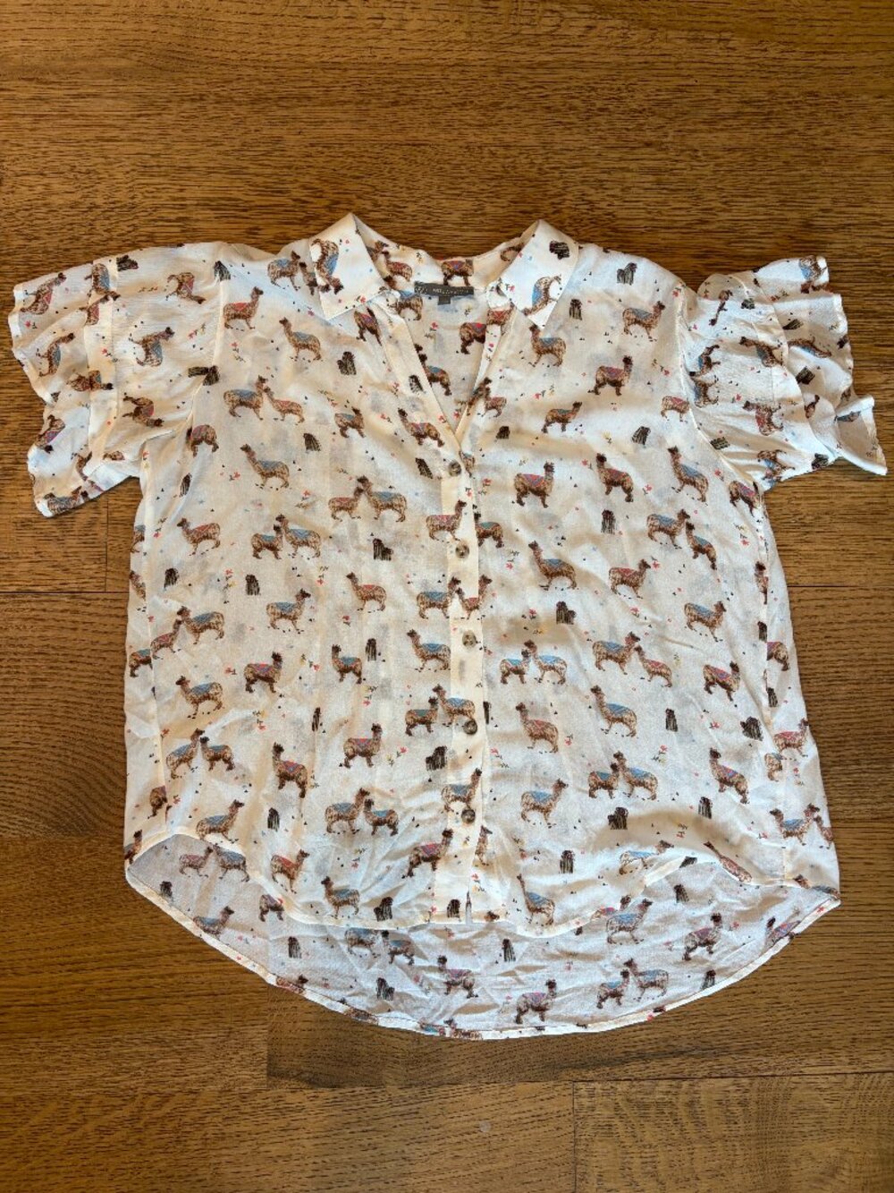 Wit & Wisdom Llama Buttondown Blouse